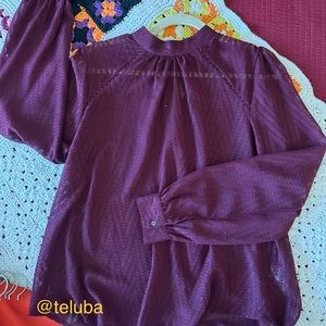 Burgundy long sleeves blouse